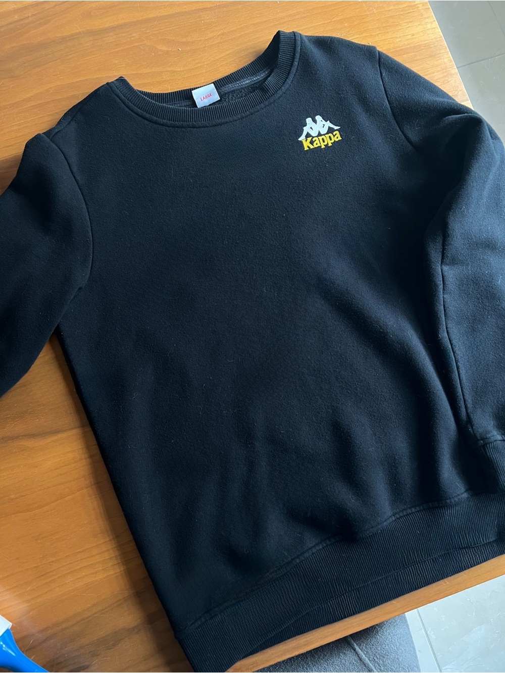 Kappa Black Sweatshirt with Yellow Logo in Back and Front